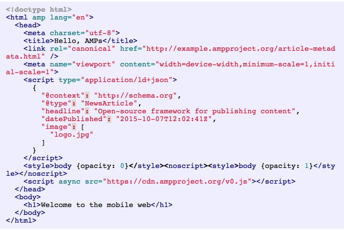 declaración head proyecto accelerated mobile pages accelerated mobile pages head